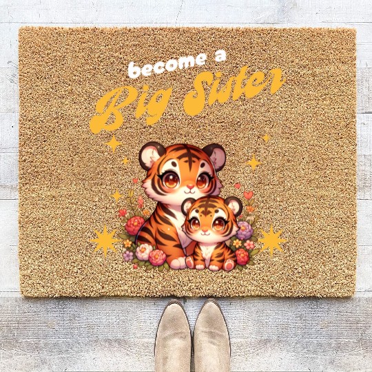 Soon I Will Be A Big Sister Sweet Tigers Coir Doormats