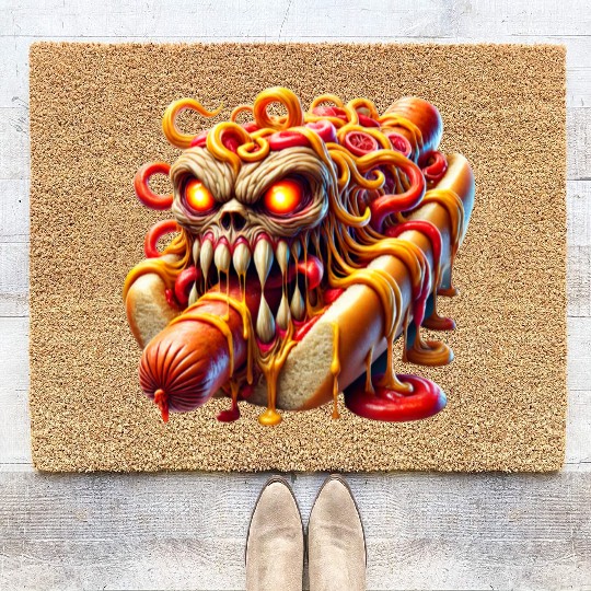 Monster Hot Dog Horror Coir Doormats