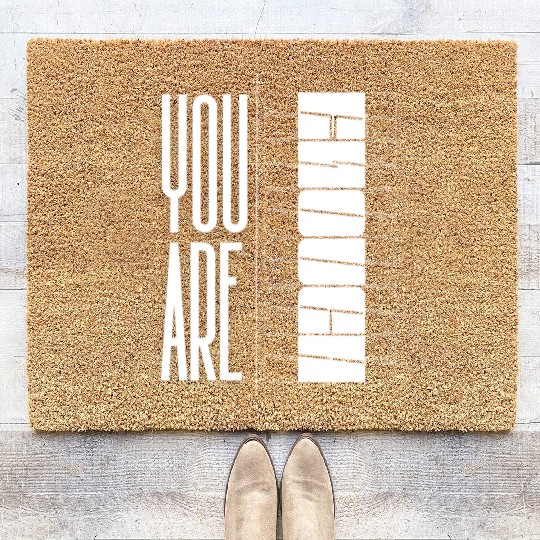 You Are Enough" Inspirational Optical quote Coir Doormats