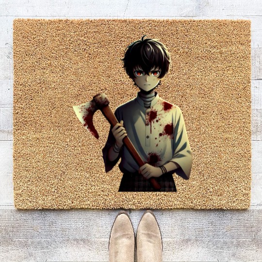 Anime boy & Axe Coir Doormats