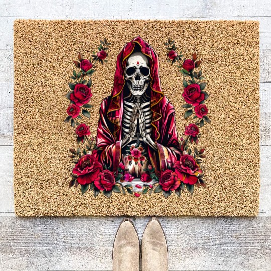la Santa Muerte Saint Death Coir Doormats