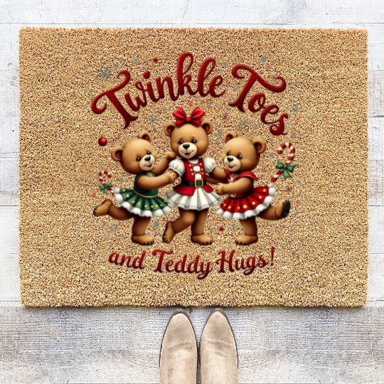 Teddy Bear Ballet Coir Doormats