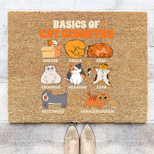 Math Teacher Life Teaching Basics Of Cat Geometry Coir Doormats