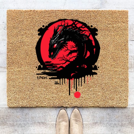 Red Sun Dragon - Eastern Style Coir Doormats