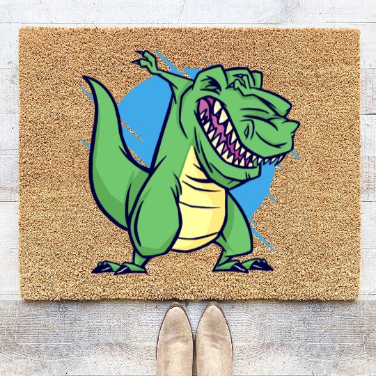 Dinosaur T Rex Dabbing Lover Funny Design Coir Doormats