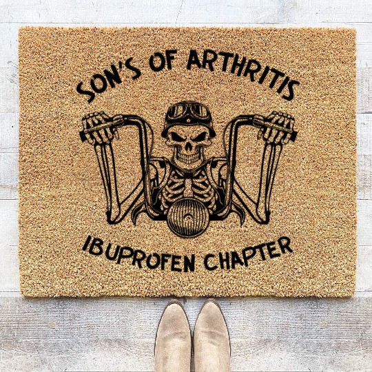 Sons Of Arthritis Biker LIKE US ON FACEBOOK Coir Doormats