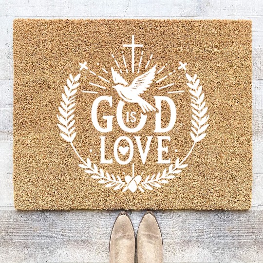 God is Love Coir Doormats
