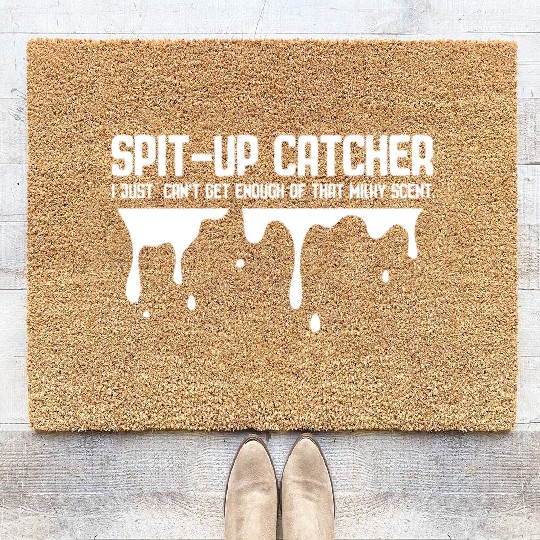 Spit Up Catcher Newborn Dad Joke Burp Coir Doormats