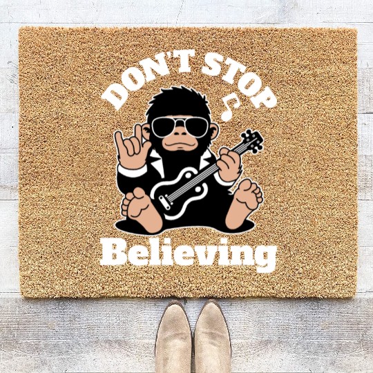 Bigfoot Playing Guitar Funny Animal Coir Doormats