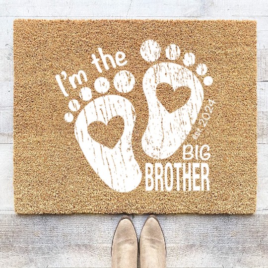I’m the big brother -newborn sibling design Coir Doormats