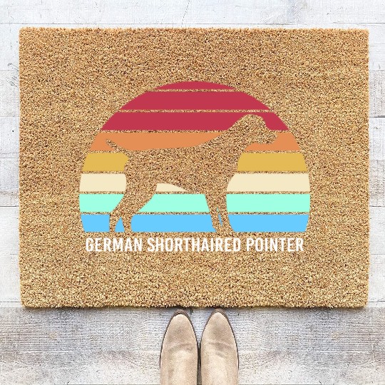 Retro German Shorthaired Pointer Dog Silhouette Coir Doormats
