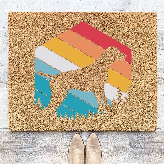 Retro Dog Silhouette German Shorthaired Pointer Coir Doormats