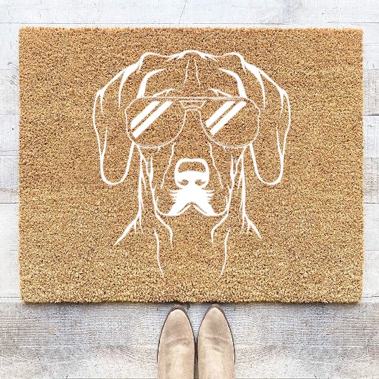 German Shorthaired Pointer Dog Wearing Glasses Coir Doormats