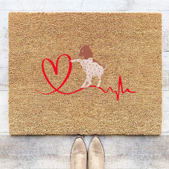 Dog Heartbeat I Love My German Shorthaired Pointer Coir Doormats