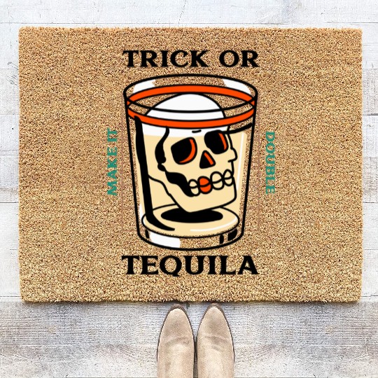 Halloween - Trick or tequila. Coir Doormats