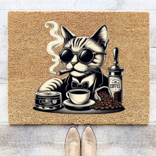 "Midnight Cat" Coir Doormats
