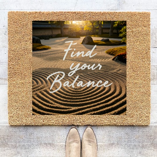 Find Your Balance Tranquil Sand Lines Collection Coir Doormats