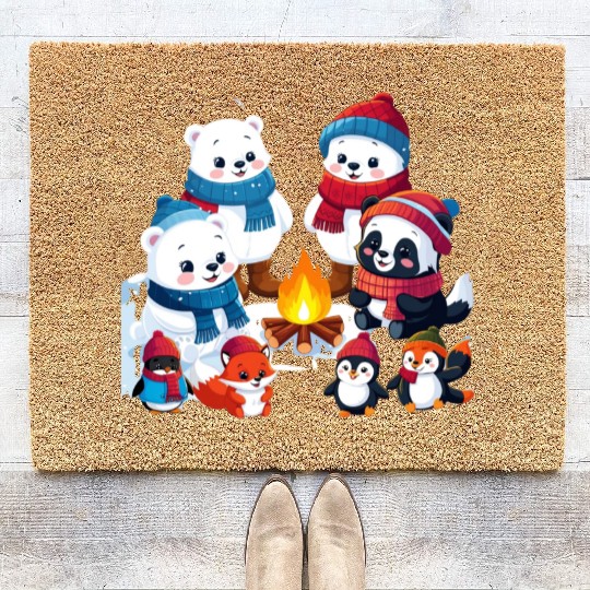 Winter Wonderland Critters Coir Doormats