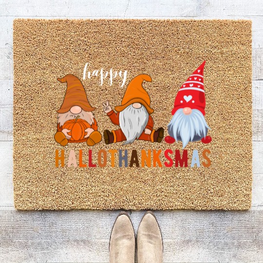 HalloThanksMas Coir Doormats
