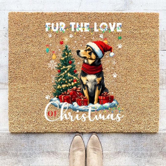 German Shepherd Christmas Tree Decorations Dog Coir Doormats