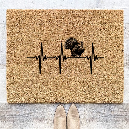 Heartbeat For Turkey Bird Coir Doormats