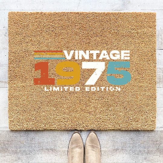Vintage 1975 born Retro 50th birthday Coir Doormats