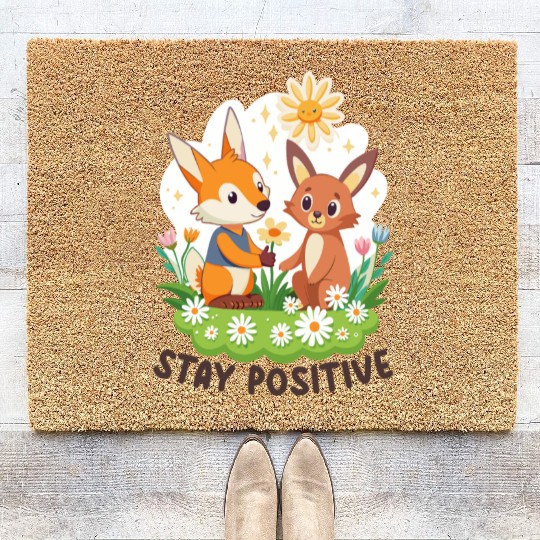 STAY POSITIVE VIBE DESIGN Coir Doormats