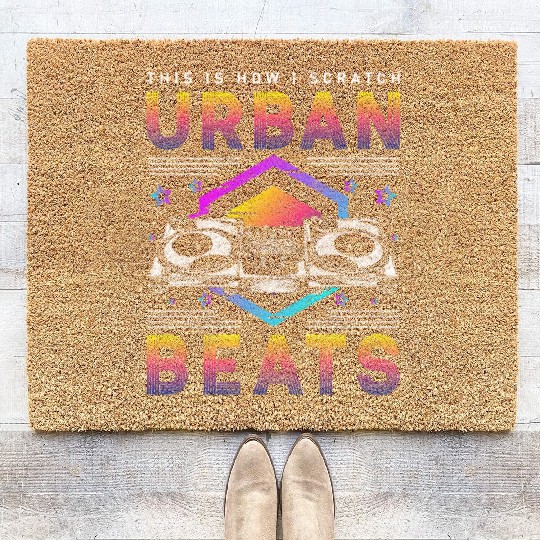 Disc Jockey Melody Crowd Vinyl Coir Doormats