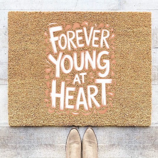 Forever Young at Heart Birthday Getting Older Coir Doormats