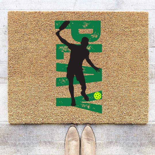 PLAY Pickleball Gold/Green Coir Doormats