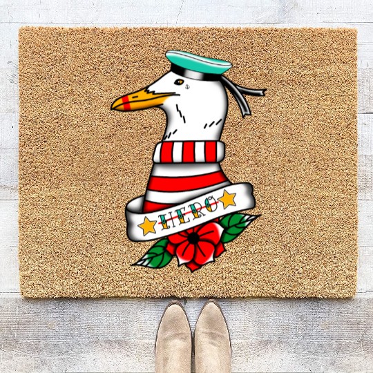 Hero Seagull Tattoo Coir Doormats