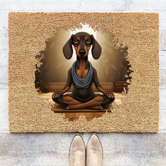 Dachshund Yoga Coir Doormats