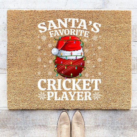 Santa's Favorite Cricket Player Coir Doormats