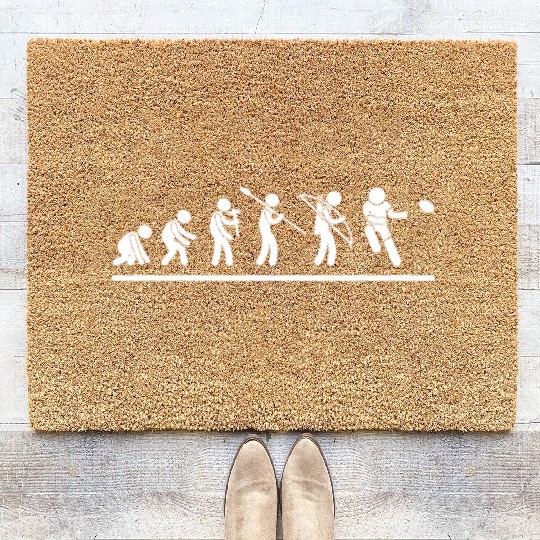 Rugby Player Evolution Funny Rugby Coir Doormats