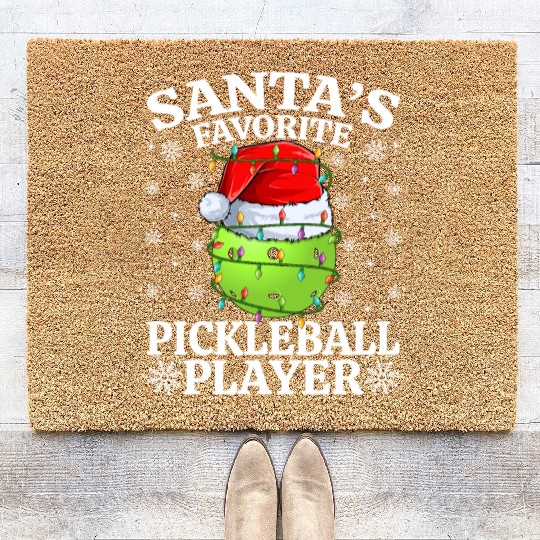 Santa's Favorite Pickleball Player Coir Doormats