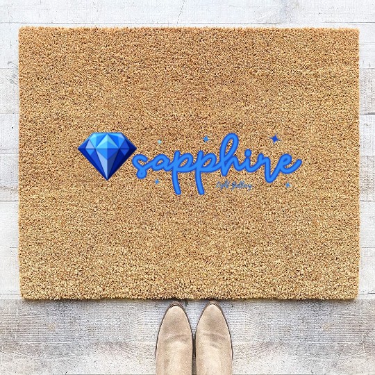 Sapphire gemstone jewel Coir Doormats