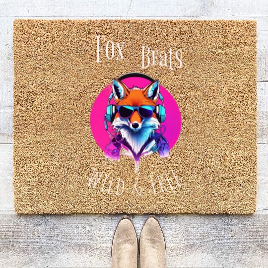 fox beat fox theme Coir Doormats design
