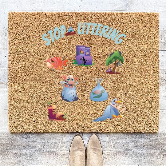 Stop Littering Environment Embrace Recycling Coir Doormats
