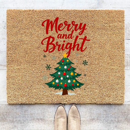 Merry And Bright - Merry Christmas Coir Doormats