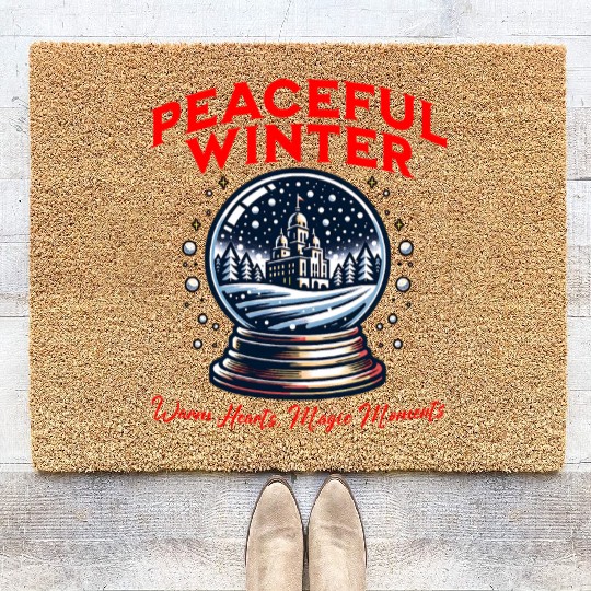 Peaceful Winter - Snow Globe Serenity Coir Doormats