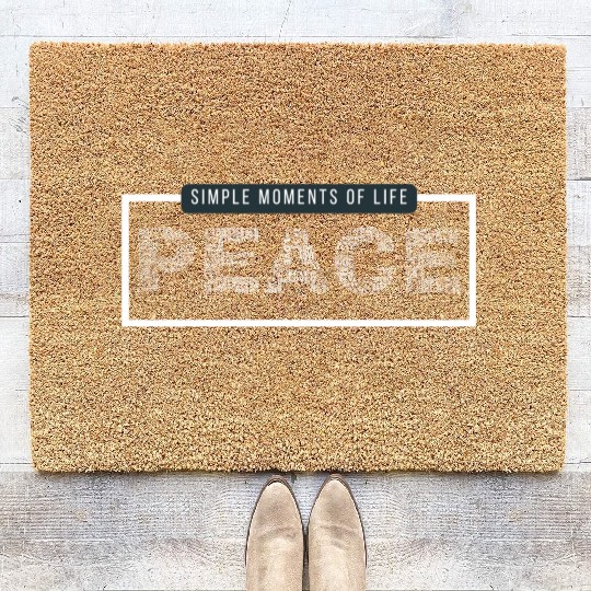 Dark Green and White Simple Modern Typography Coir Doormats