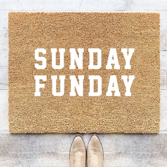 Sunday Funday Fun Holiday Lover Coir Doormats
