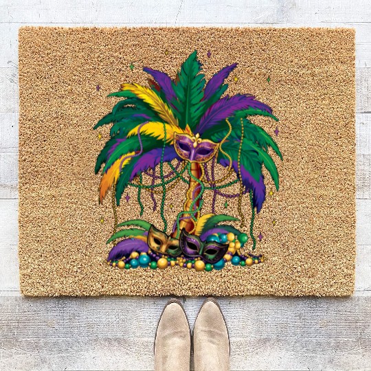 Jester Mask Carnival Mardi Gras Coir Doormats