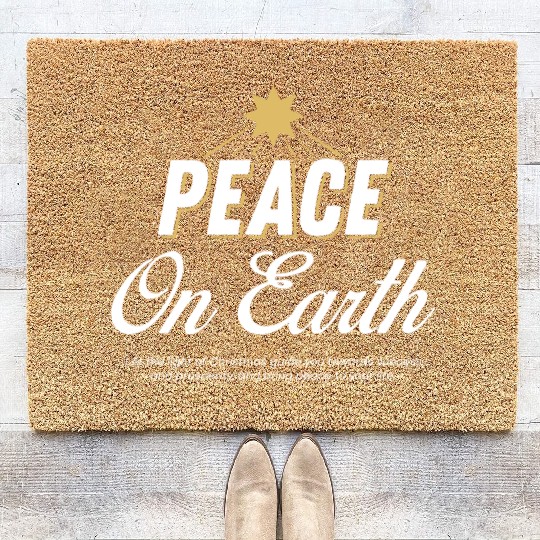 PEACE ON EARTH Design Chirstmas Coir Doormats