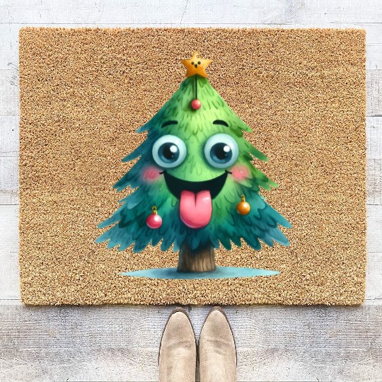 Christmas Tree, Merry Christmas Coir Doormats
