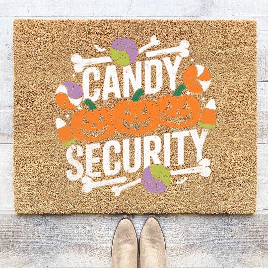 Candy Security Halloween Coir Doormats