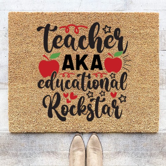 Teacher AKA education rockstar Coir Doormats