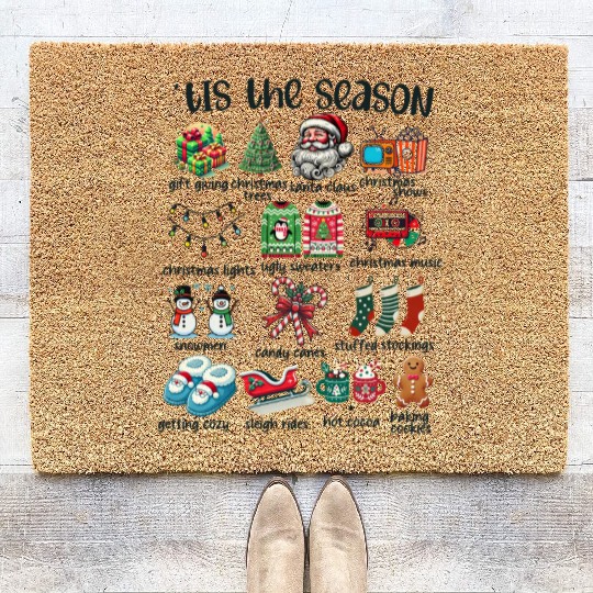 Tis The Season Low Coir Doormats