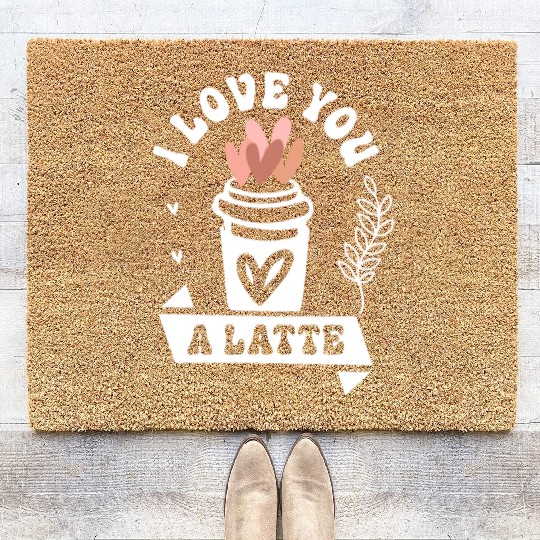 I Love You A Latte Coir Doormats