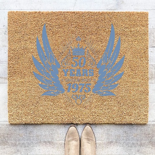 50th Birthday Unique Angel Crown Wings Coir Doormats